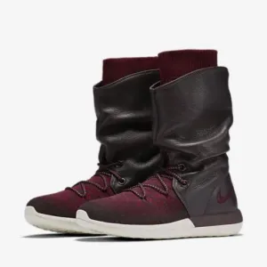 Nike Roshe Two Flyknit Hi Burgundy Sneaker Boot