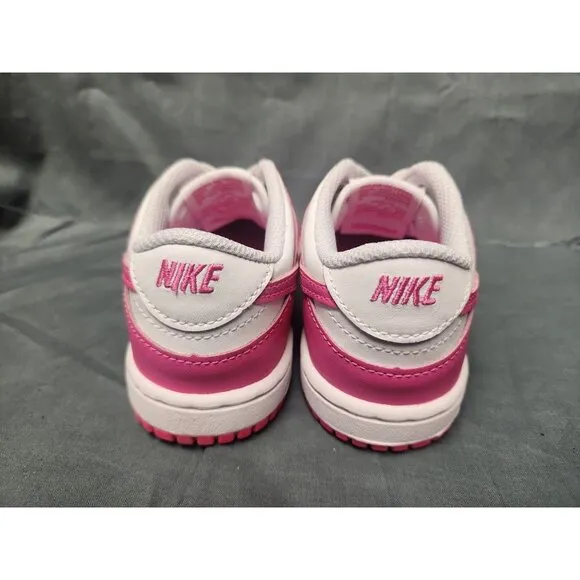 Nike Toddlers Dunk Low (TD) Sneakers Slip-On White Pink Size 9 NEW IN BOX!
