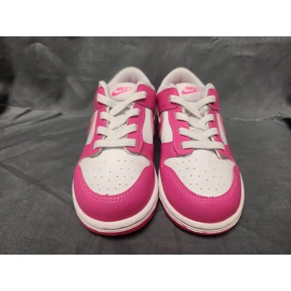 Nike Toddlers Dunk Low (TD) Sneakers Slip-On White Pink Size 9 NEW IN BOX!