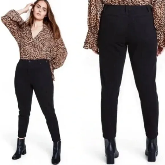 Nili Lotan x Target Womens Size 24W 26W Black High Rise Ankle Skinny Jean New
