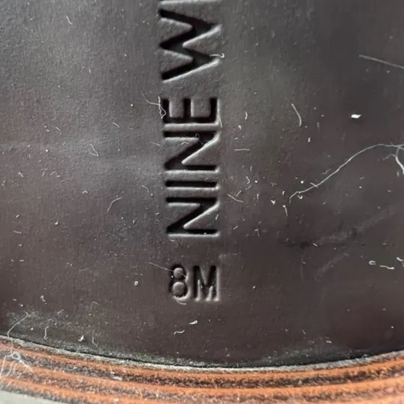 Nine West Womens Blogger Riding Boot Round Toe Ankle Strap Leather Brown Size 8M