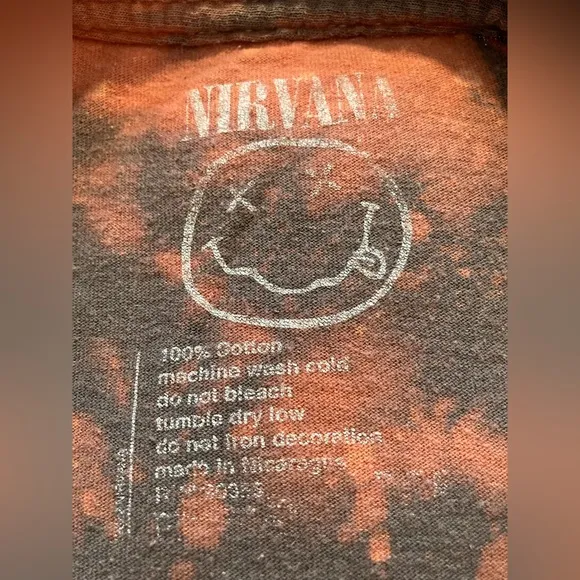 Nirvana In Utero Reverse Tie-Dye Band Tee XL | 90s Grunge Alt Rock Vintage Vibe