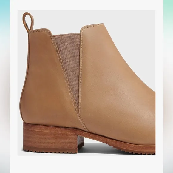 Nisolo Eva Everyday Chelsea Tan Leather Ankle Boots- Size 8.5