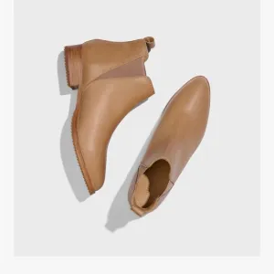 Nisolo Eva Everyday Chelsea Tan Leather Ankle Boots- Size 8.5