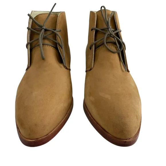 Nisolo Issa Tan Leather Almond Toe Lace-Up Chukka Boots Women's Size 6.5