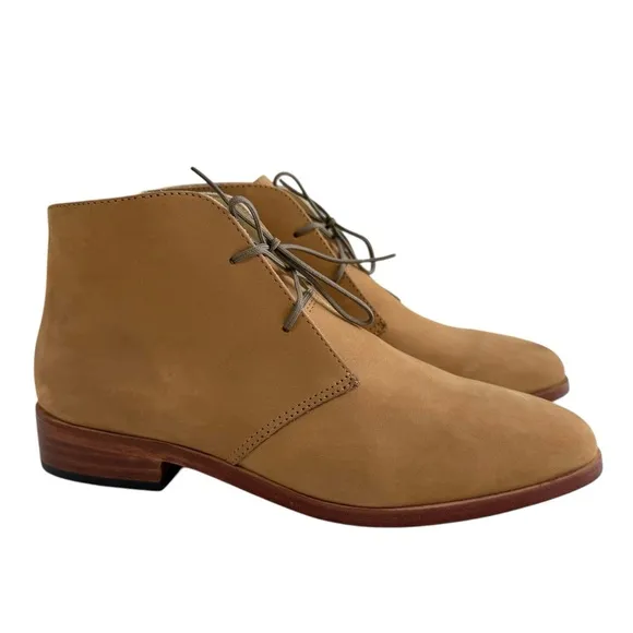 Nisolo Issa Tan Leather Almond Toe Lace-Up Chukka Boots Women's Size 6.5