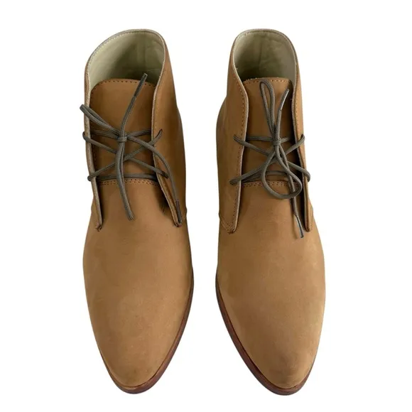 Nisolo Issa Tan Leather Almond Toe Lace-Up Chukka Boots Women's Size 6.5