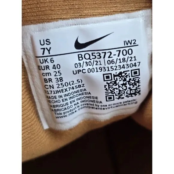 NWB Nike Manoa LTR Big Kids' Boots Wheat  Size 7Y