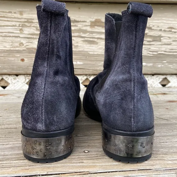 NWOB Free People Steel Grey Slouched Suede Ankle Boots Women's Size 10
