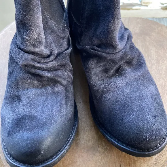 NWOB Free People Steel Grey Slouched Suede Ankle Boots Women's Size 10