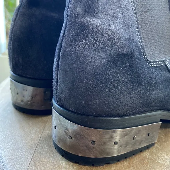 NWOB Free People Steel Grey Slouched Suede Ankle Boots Women's Size 10