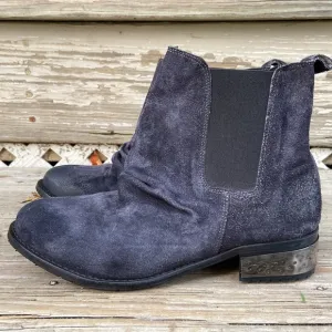 NWOB Free People Steel Grey Slouched Suede Ankle Boots Women's Size 10