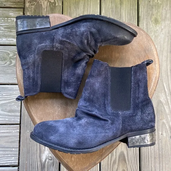 NWOB Free People Steel Grey Slouched Suede Ankle Boots Women's Size 10