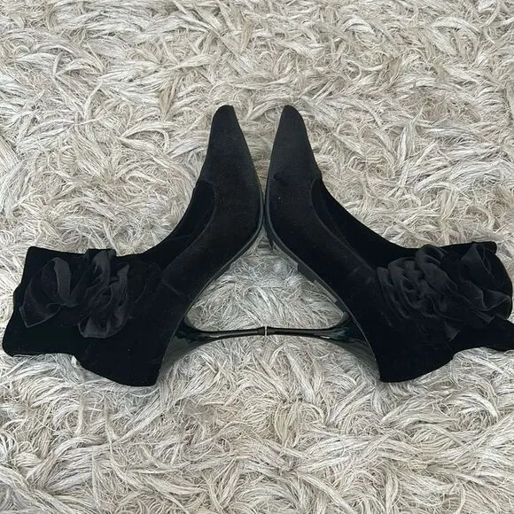 NWOB Jeffrey Campbell Florette Velvet Pointed Toe Sock Ankle Boots Black Sz 8.5