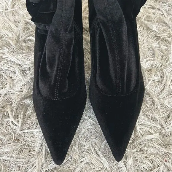 NWOB Jeffrey Campbell Florette Velvet Pointed Toe Sock Ankle Boots Black Sz 8.5