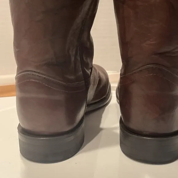 NWOB Justin Brown / Black Marbled Leather Boots Roper # 3162 Men’s Size 7.5D