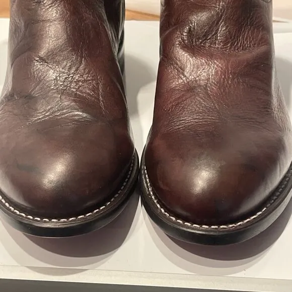 NWOB Justin Brown / Black Marbled Leather Boots Roper # 3162 Men’s Size 7.5D