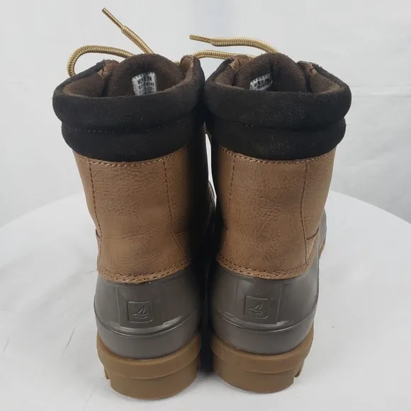 NWOB Sperry Men's Leather Upper Brown and Tan Duck Waterproof Boots Sz 9M
