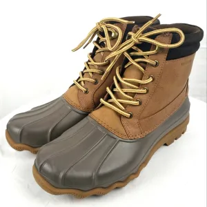 NWOB Sperry Men's Leather Upper Brown and Tan Duck Waterproof Boots Sz 9M