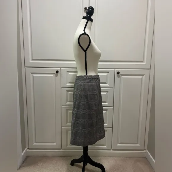 NWOT Banana Republic Wool Blend plaid side button skirt size 4