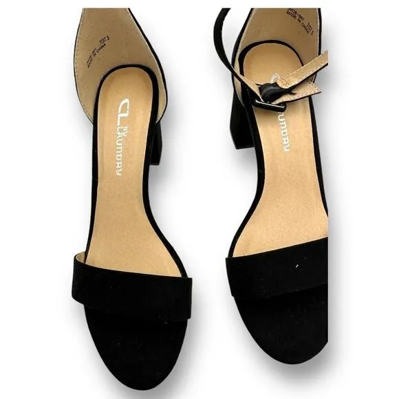 NWOT CL By Laundry Womens Jody Block Heel Sandals Black Size 7