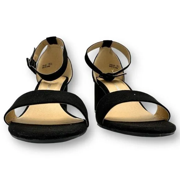 NWOT CL By Laundry Womens Jody Block Heel Sandals Black Size 7