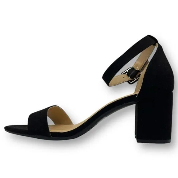 NWOT CL By Laundry Womens Jody Block Heel Sandals Black Size 7