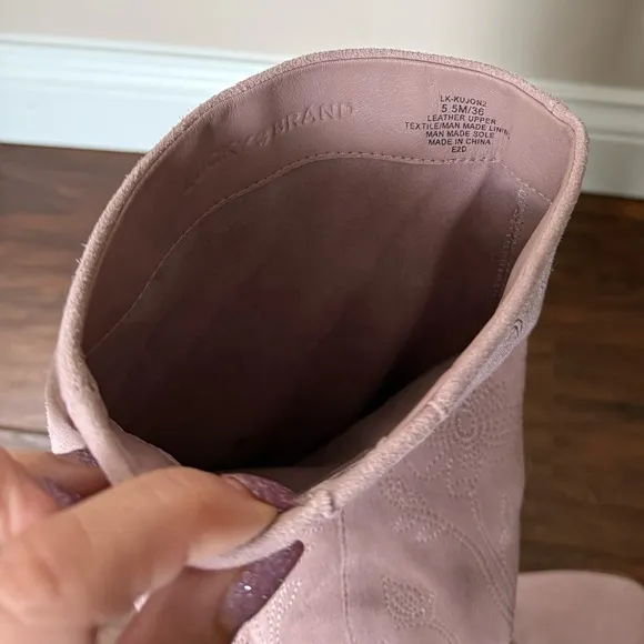 NWOT Elegant Pink Soft Suede Knee-High Lucky Brand Women's Boots-Size 5.5