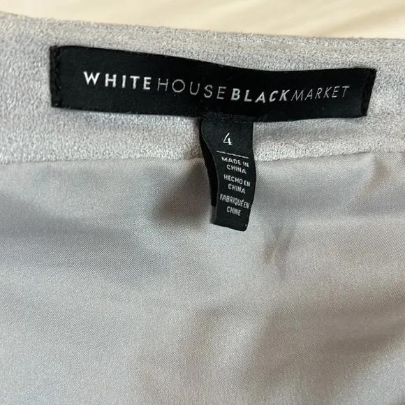 NWOT White House Black Market Leather Fringe Lined Skirt Size 4