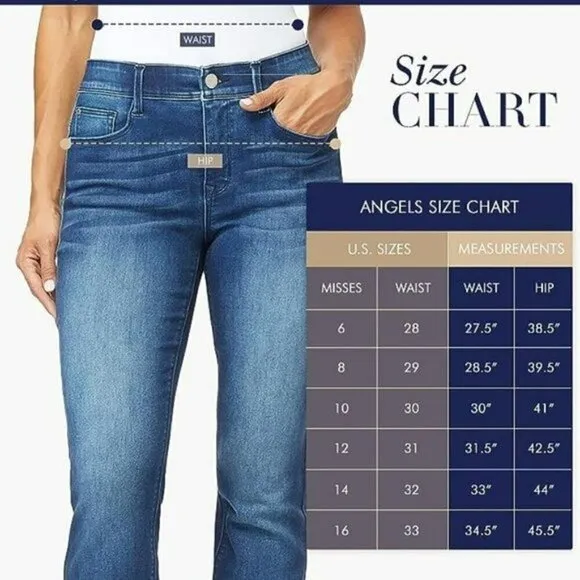 NWT Angels Forever Young Women's High Rise Tummy Tech Panel Denim Skinny Jeans