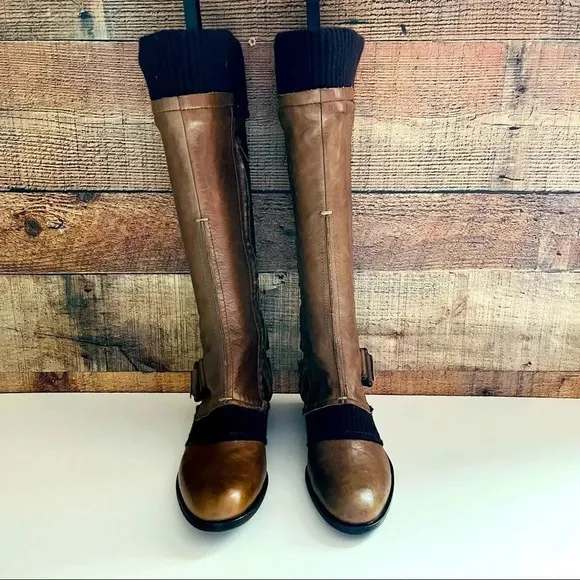 NWT Apepazza Zebu Leather Knit Boots
