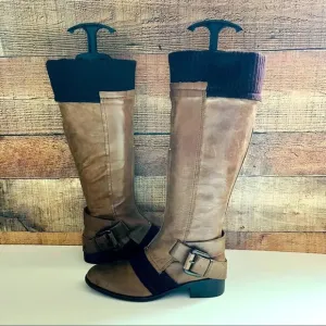 NWT Apepazza Zebu Leather Knit Boots