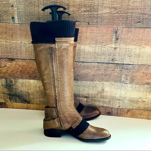 NWT Apepazza Zebu Leather Knit Boots