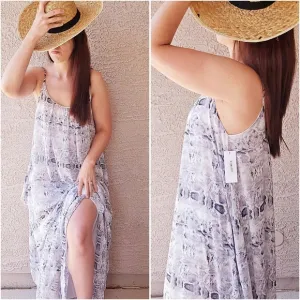 NWT AURA The Label Red Dress Company Grey Animal Print Spaghetti Strap