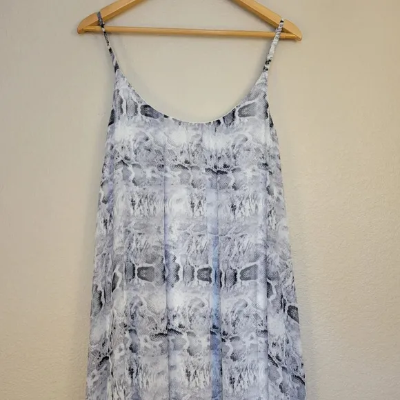 NWT AURA The Label Red Dress Company Grey Animal Print Spaghetti Strap