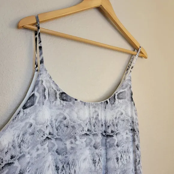 NWT AURA The Label Red Dress Company Grey Animal Print Spaghetti Strap