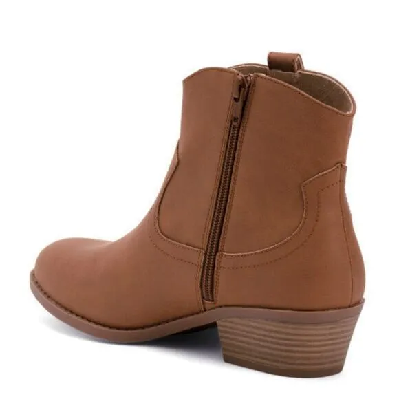 NWT BC FOOTWEAR Women's Vegan Leather Cowpoke Ankle Western Booties