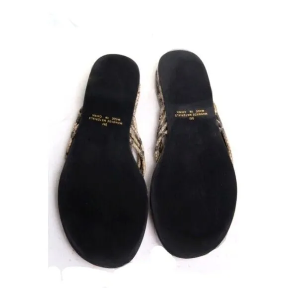 NWT chicos sandals shoes flip flop faux snake skin