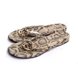 NWT chicos sandals shoes flip flop faux snake skin