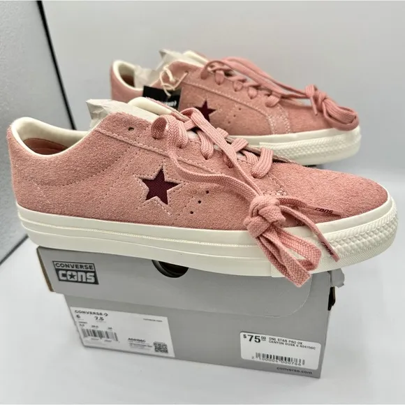 NWT Converse One Star Pro OX in Canyon Dusk Cherry Vision Pink Suede Leather