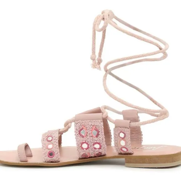 Nwt Free People Mantra mirrors pink sandals 9