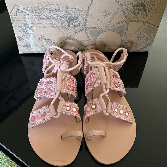 Nwt Free People Mantra mirrors pink sandals 9