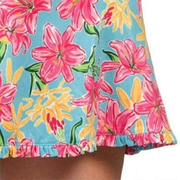 NWT GOTTEX GOLF Nikki UPF 50 Golf Floral Print Ruffle Trim Skort