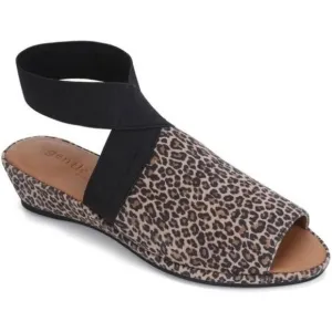 NWT Kenneth Cole Gentle Souls Womens Lily Cross Sandals Shoes Cheetah Brown 8.5