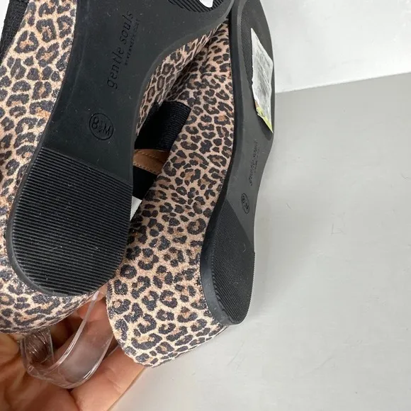 NWT Kenneth Cole Gentle Souls Womens Lily Cross Sandals Shoes Cheetah Brown 8.5
