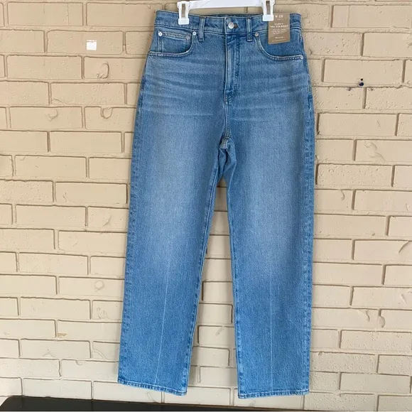 NWT Madewell Curvy 90s Straight Jeans Women's Size 28 NEW Distressed Modern