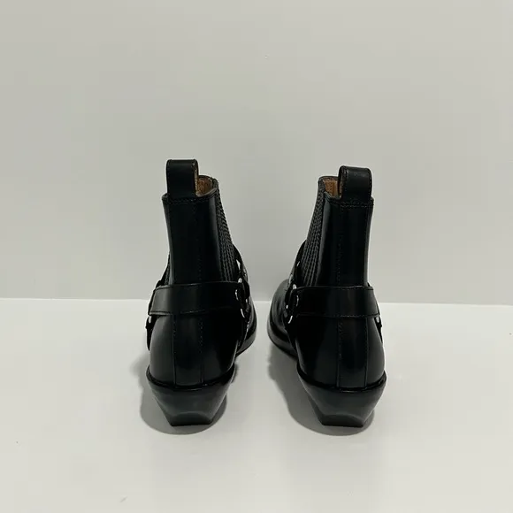 NWT Madewell The Santiago Western Ankle Boot in true black leather 7 comfortable