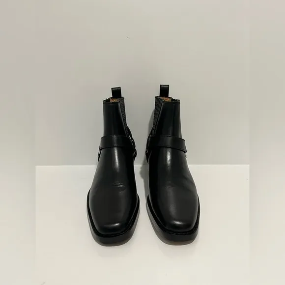 NWT Madewell The Santiago Western Ankle Boot in true black leather 7 comfortable