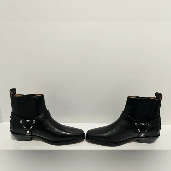NWT Madewell The Santiago Western Ankle Boot in true black leather 7 comfortable