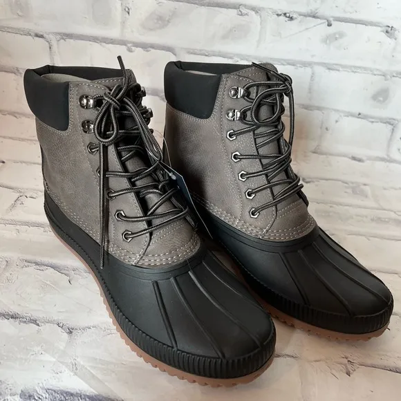 NWT Mens Tommy Hilfiger Colins 2 lace up dark grey duck boots size 10